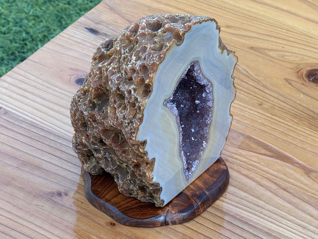 ラベンダー アメジスト アゲート 水晶 天然石 瑪瑙 鑑賞石 インテリア 置物