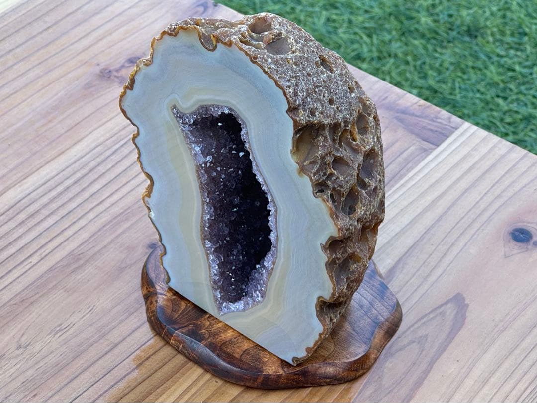 ラベンダー アメジスト アゲート 水晶 天然石 瑪瑙 鑑賞石 インテリア 置物