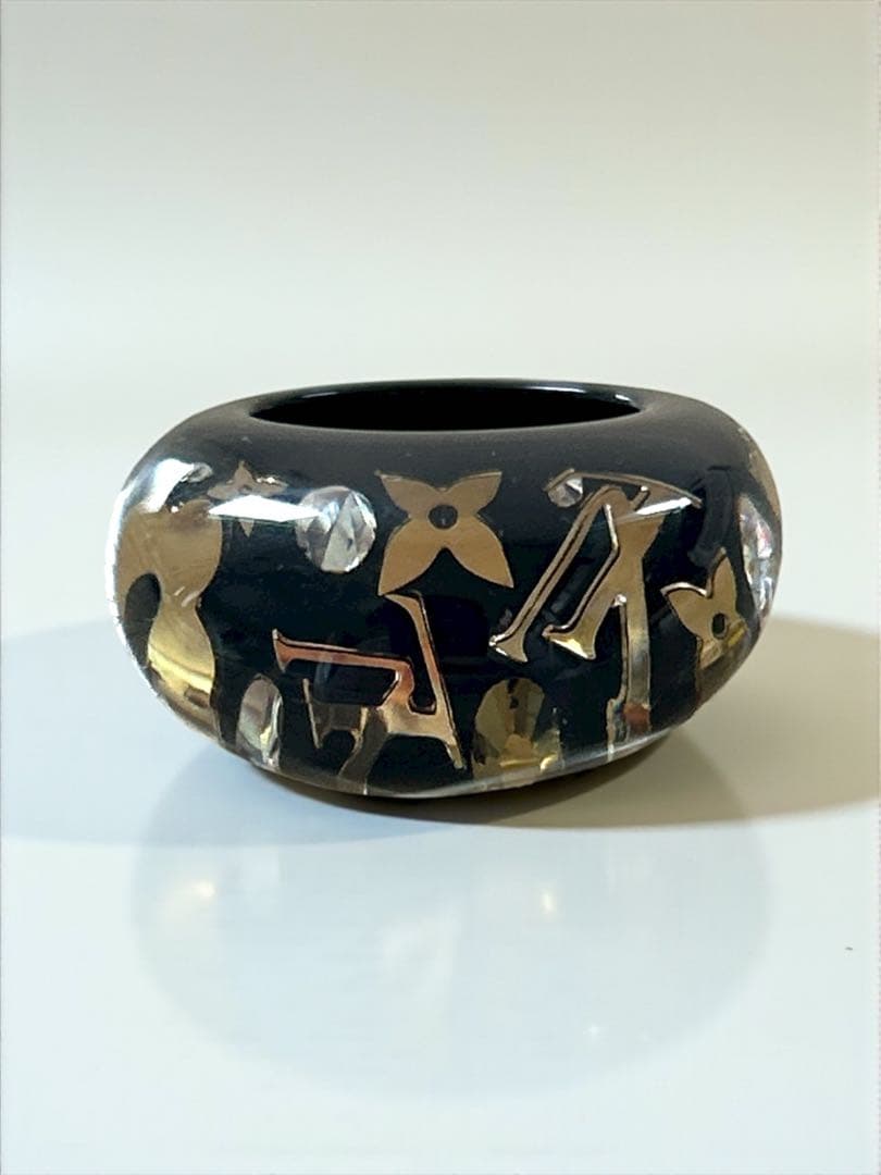 Louis Vuitton ルイヴィトン バングル ブラック×ゴールドMサイズ