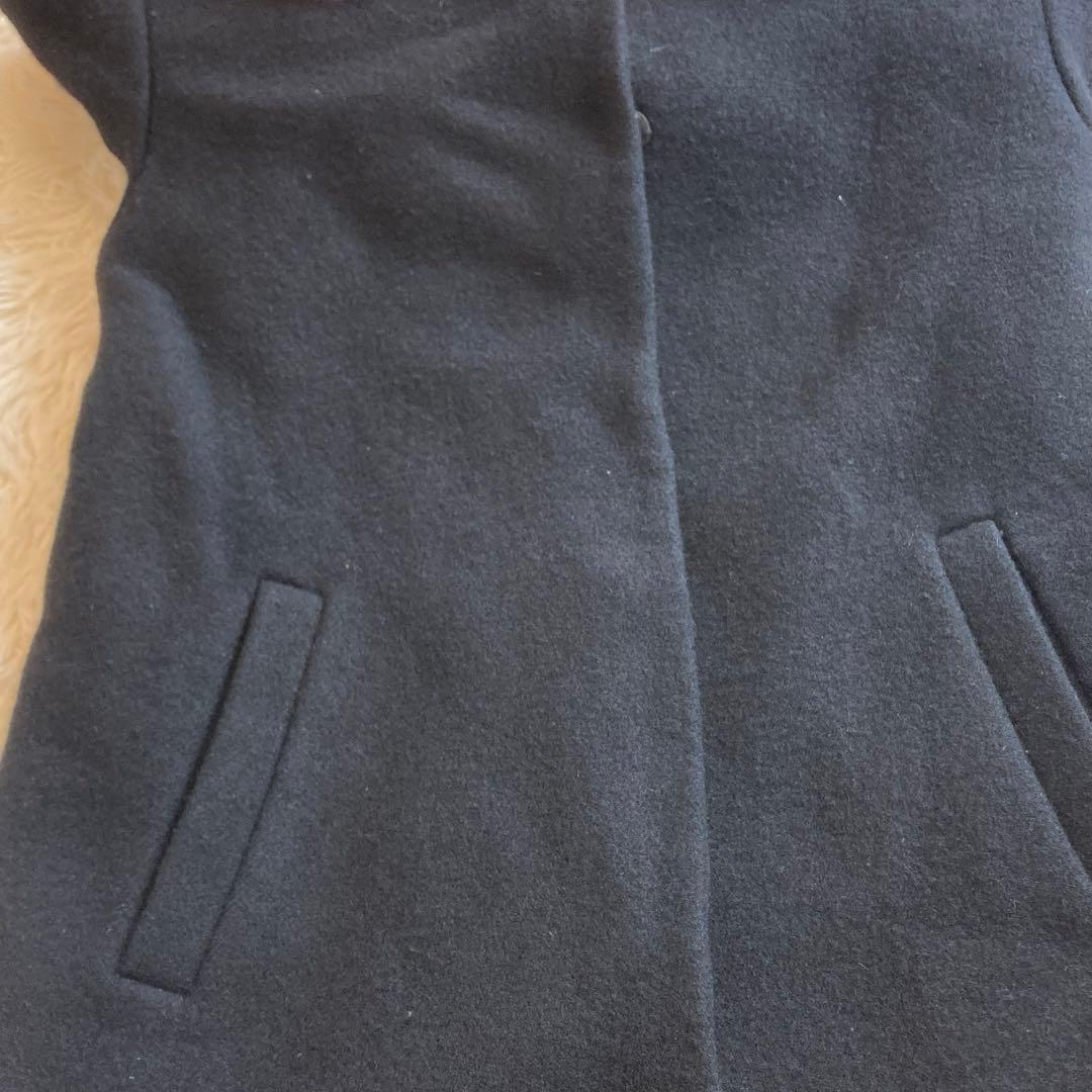 anuans ファートリムコクーンコート　ブラック