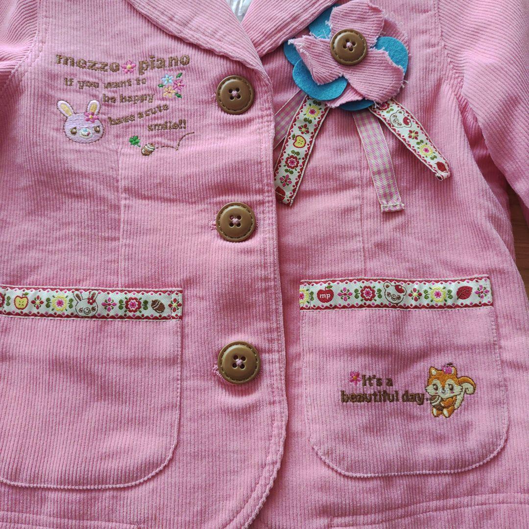 ★新品タグ付き　mezzo piano ピンクコーデュロイジャケット　120