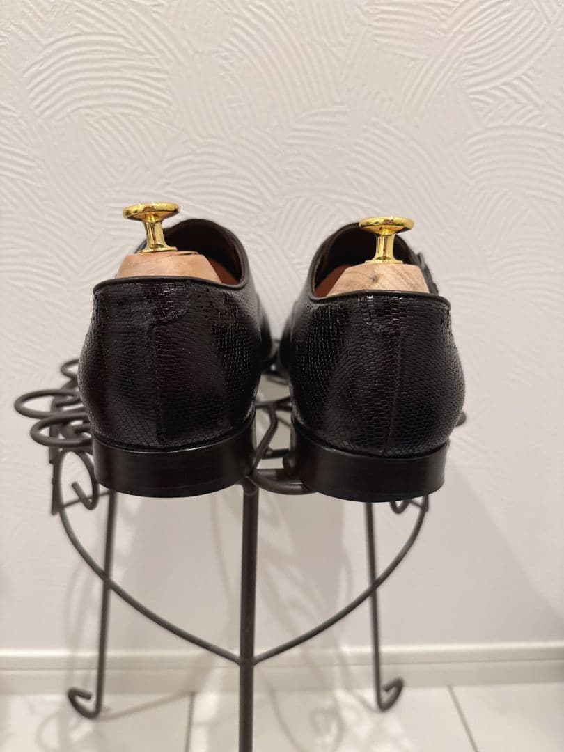 EMPORIO ARMANI リザードレザーモンクストラップ 革靴 イタリア製