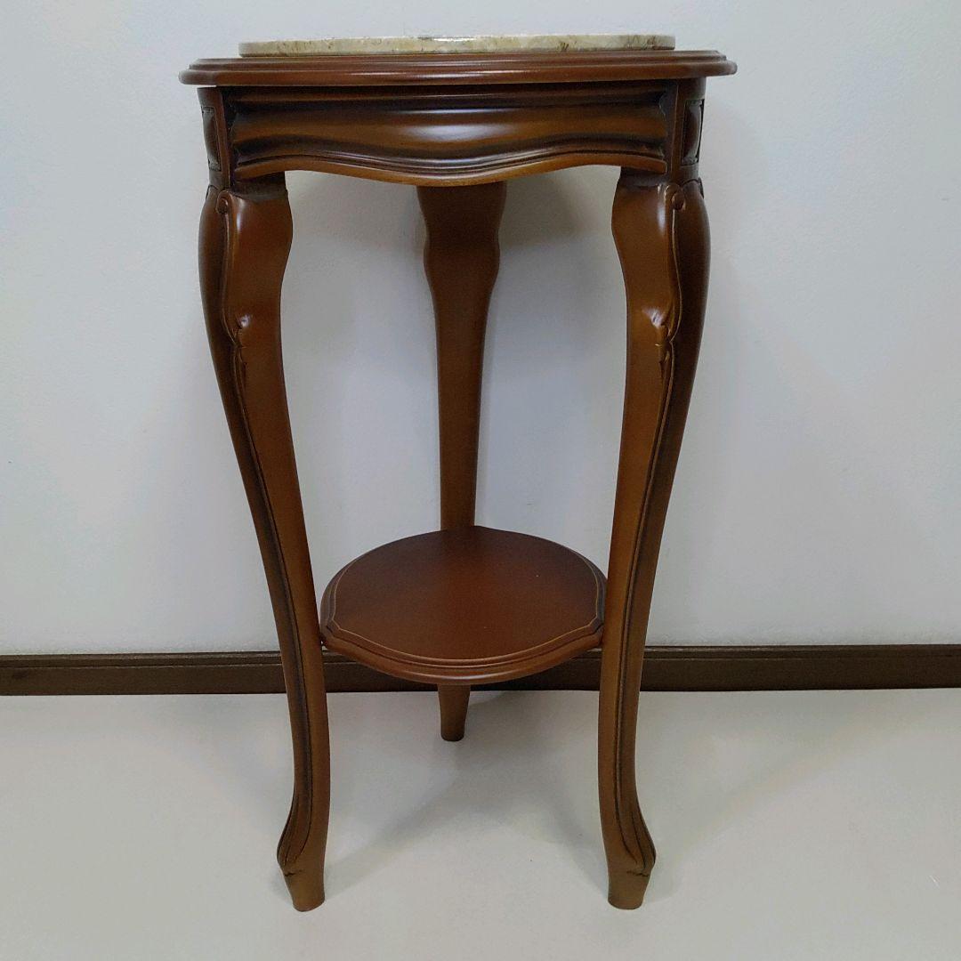 希少 美品 大理石調 サイドテーブル コンソールテーブル 花台 猫脚 送料無料