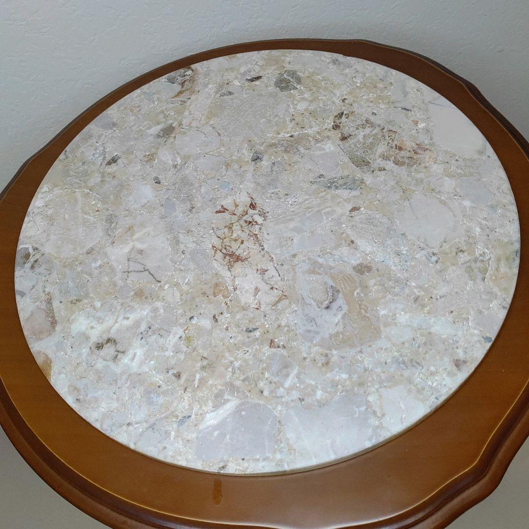 希少 美品 大理石調 サイドテーブル コンソールテーブル 花台 猫脚 送料無料