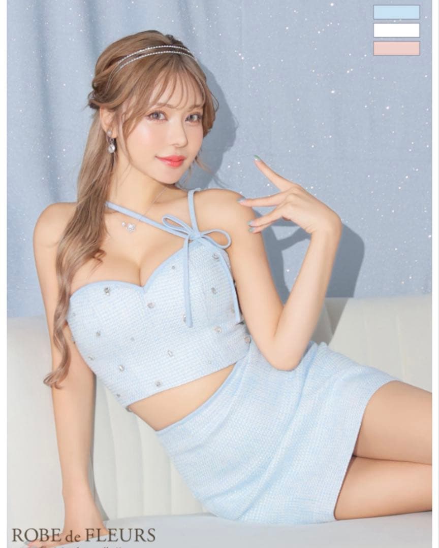 【 ROBE de FLEURS 】ライトブルー ドレス