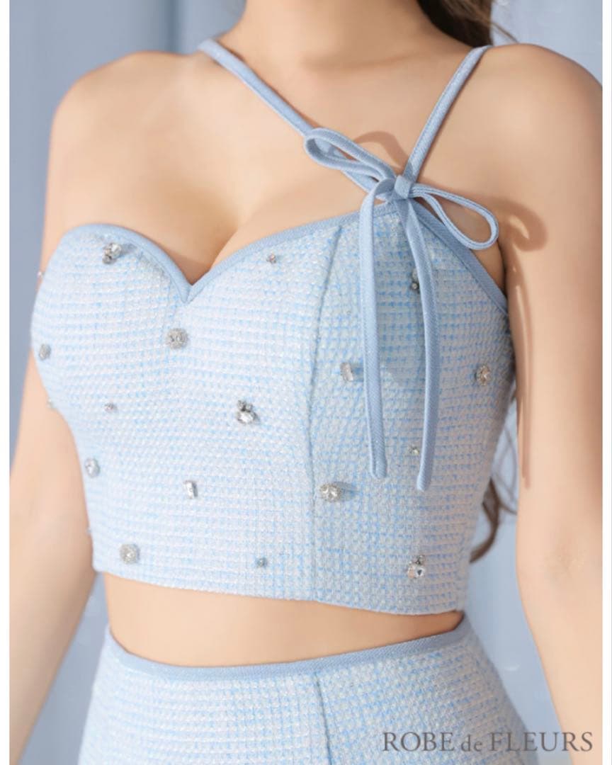 【 ROBE de FLEURS 】ライトブルー ドレス