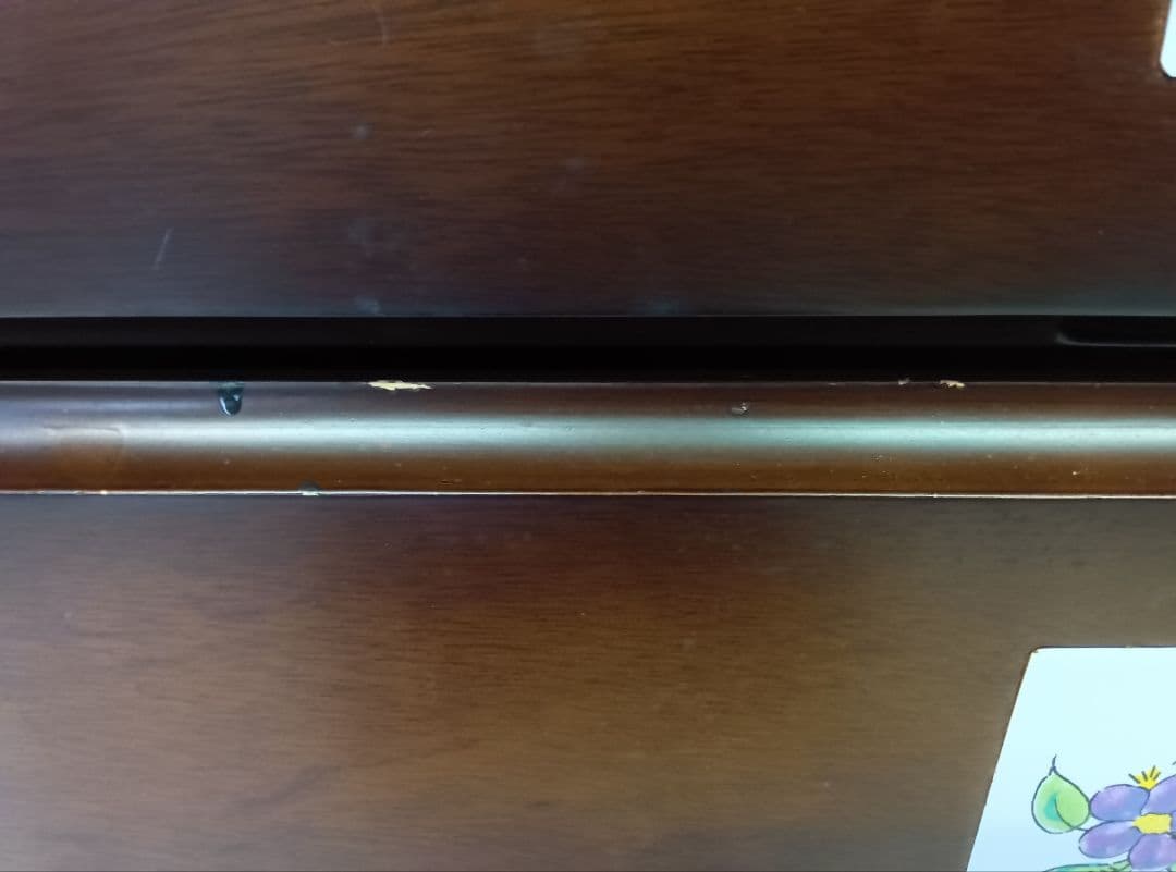 洋風箪笥　レトロ家具　木製チェスト　引出し4段　洋たんす　飾りタイル　タンス