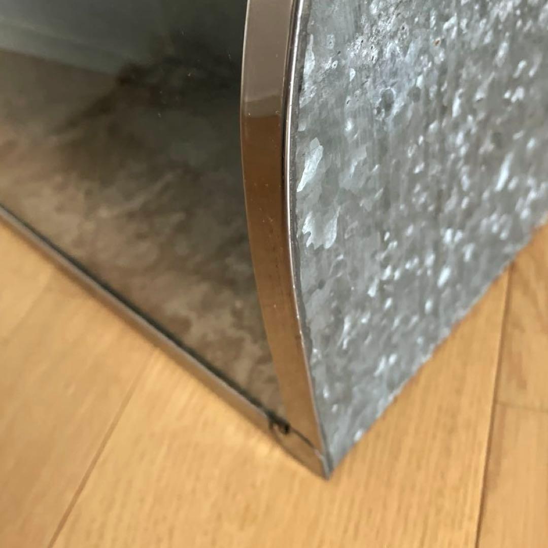 古道具　昭和レトロ　ブリキ　ショーケース　全面Rガラス　ディスプレイ