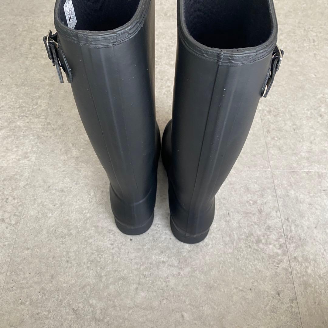 【未使用級✨】 HUNTER レインブーツ レディース ブラック 23cm
