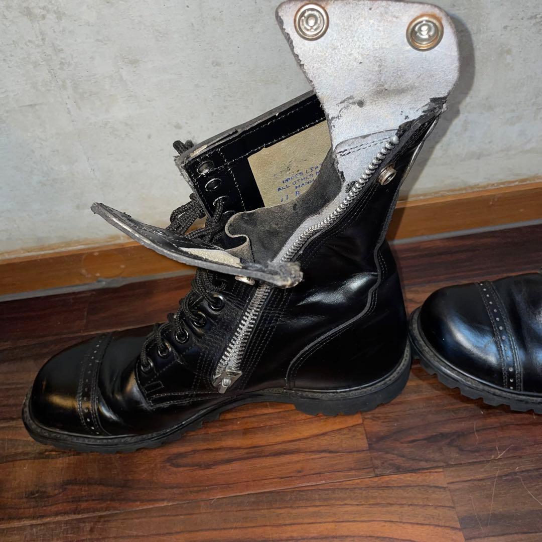 ビンテージ　キャロライナ　コンバットブーツ　サイドジップ