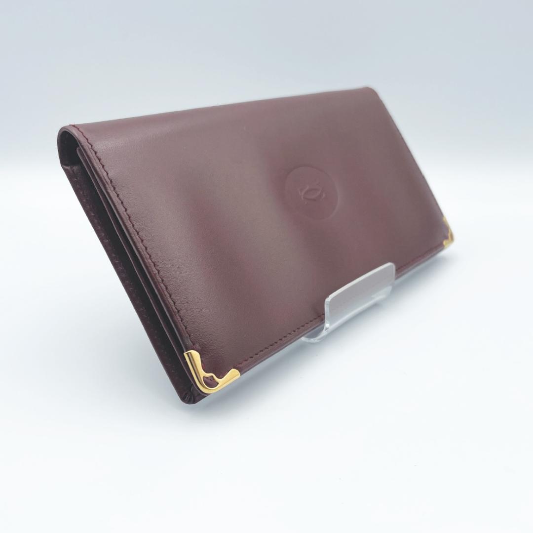【Cartier（カルティエ）】マストライン 長財布 ボルドー 札入れ