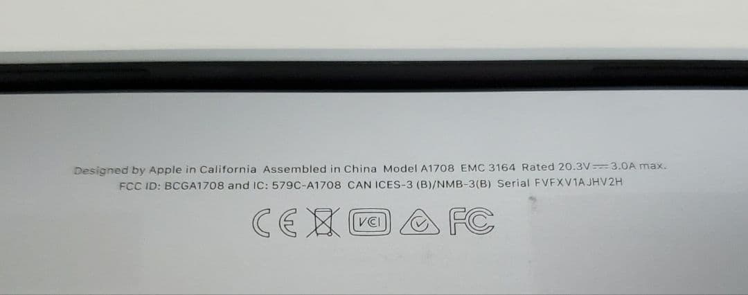 MacBook Pro13 2017年 16GB 256GB A1708