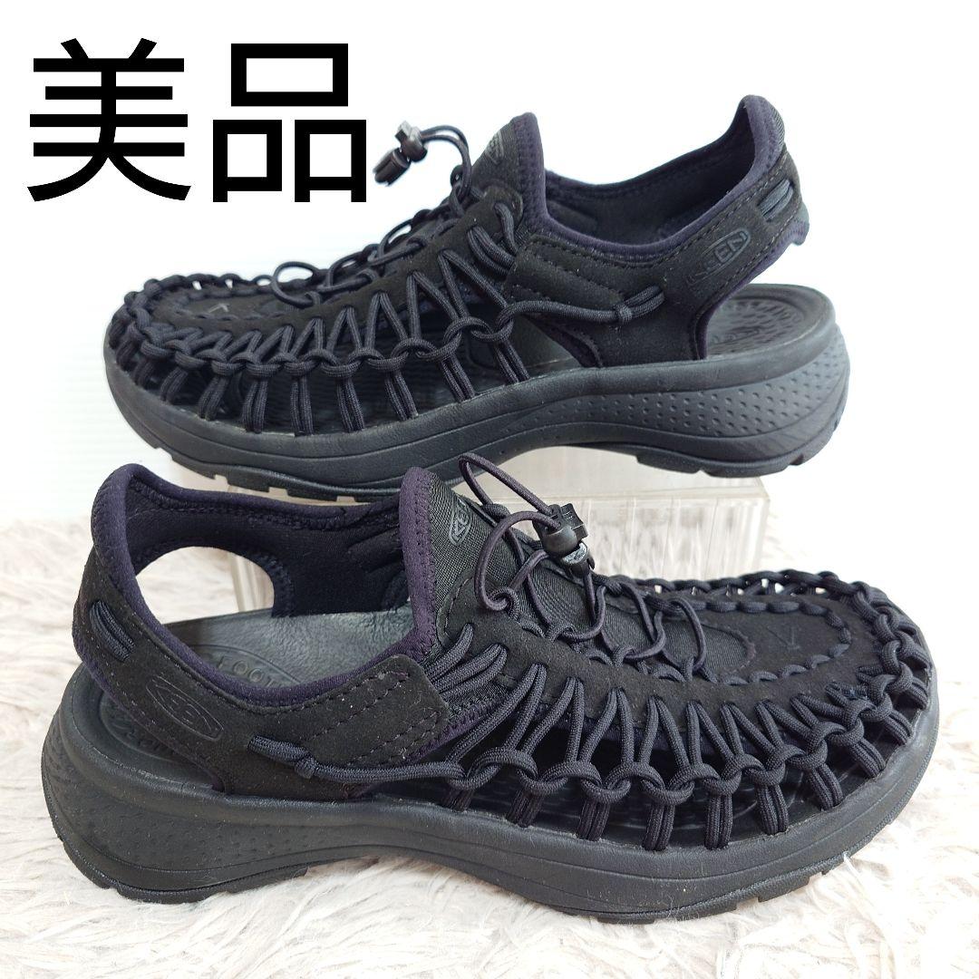 美品 KEEN UNEEK ASTORIA キーン サンダル 靴 25 ブラック