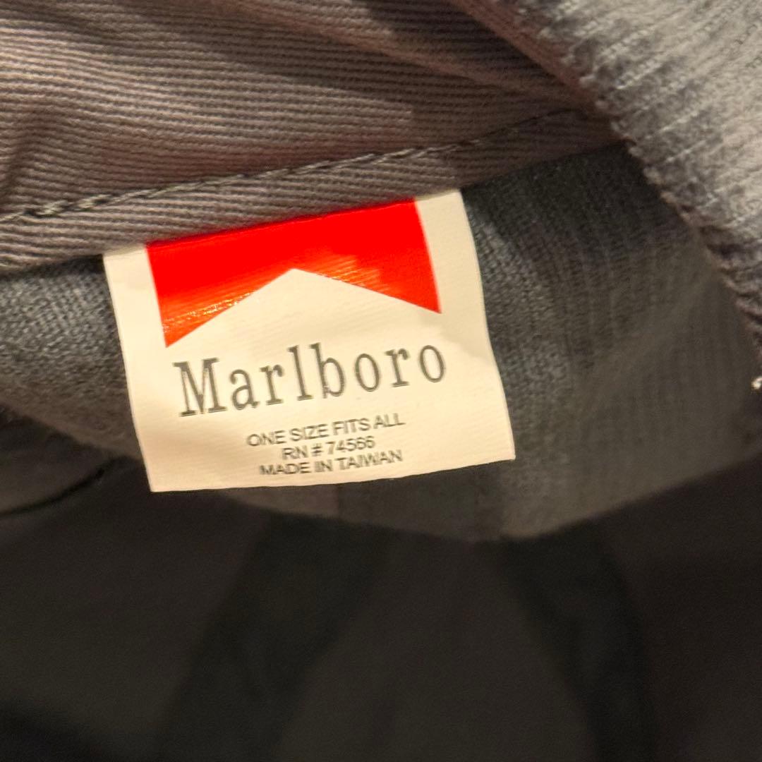 90s marlboro グレー　コーデュロイ　キャップ　デットストック