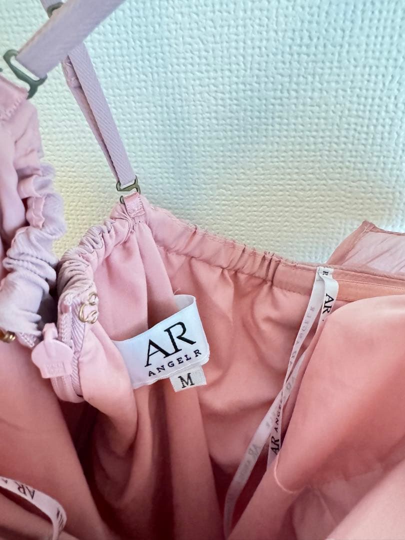 angelr ベアトップクロスショルダー 3wayフリルフレアミニドレス