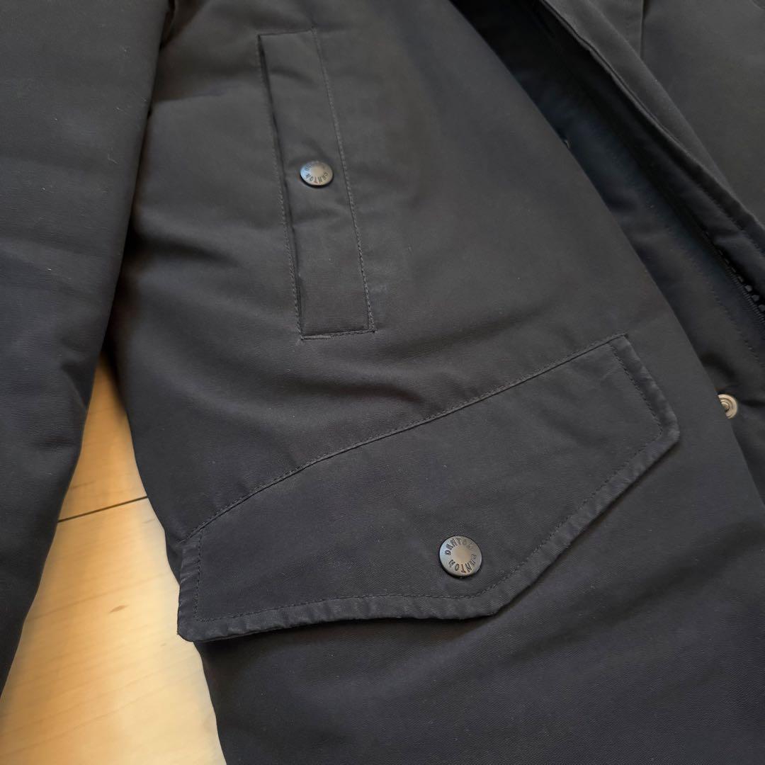 DANTON フーデッドダウンジャケット ファー付き ブラック 38