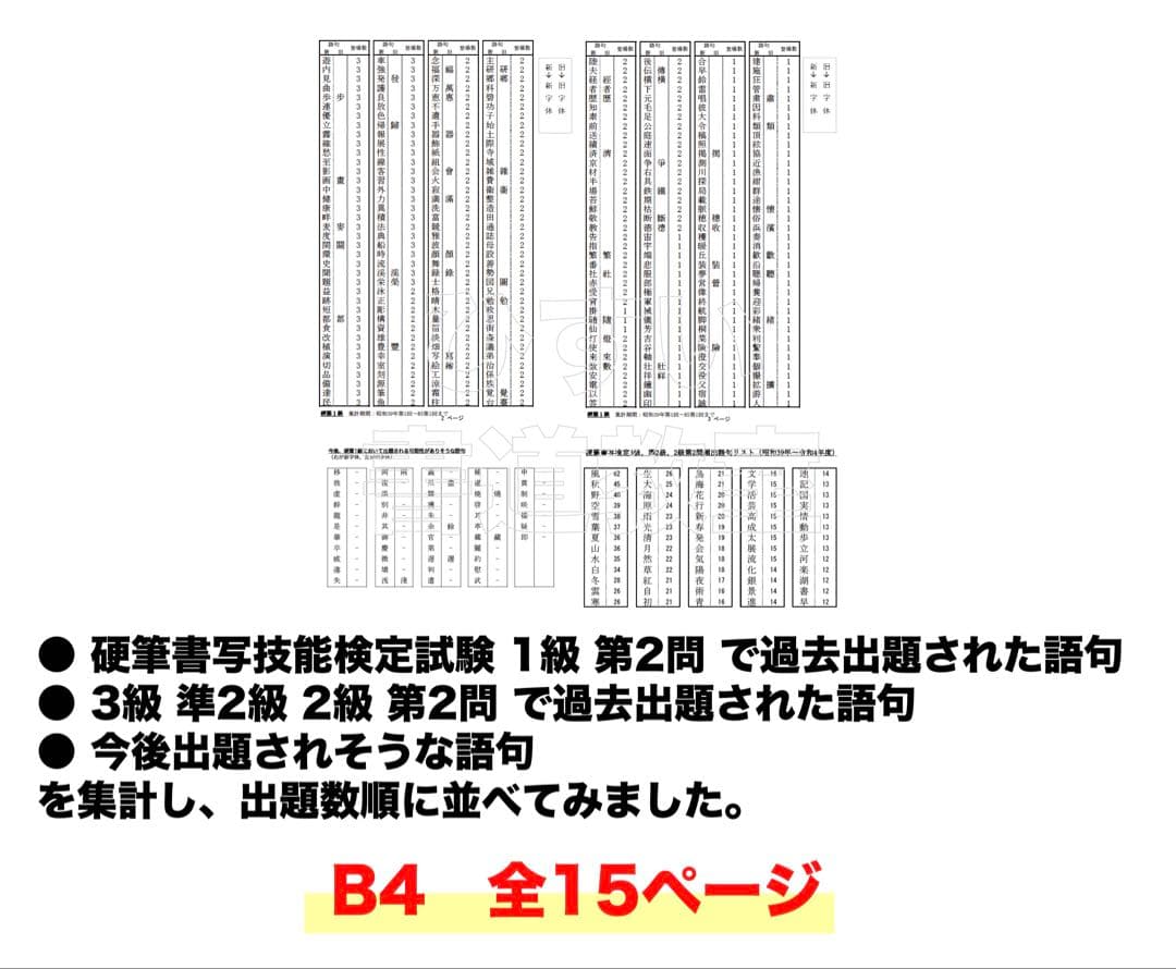 【10%オフ】硬筆ガイドマニュアル＋硬筆1級 第1問 お手本集とおまけ