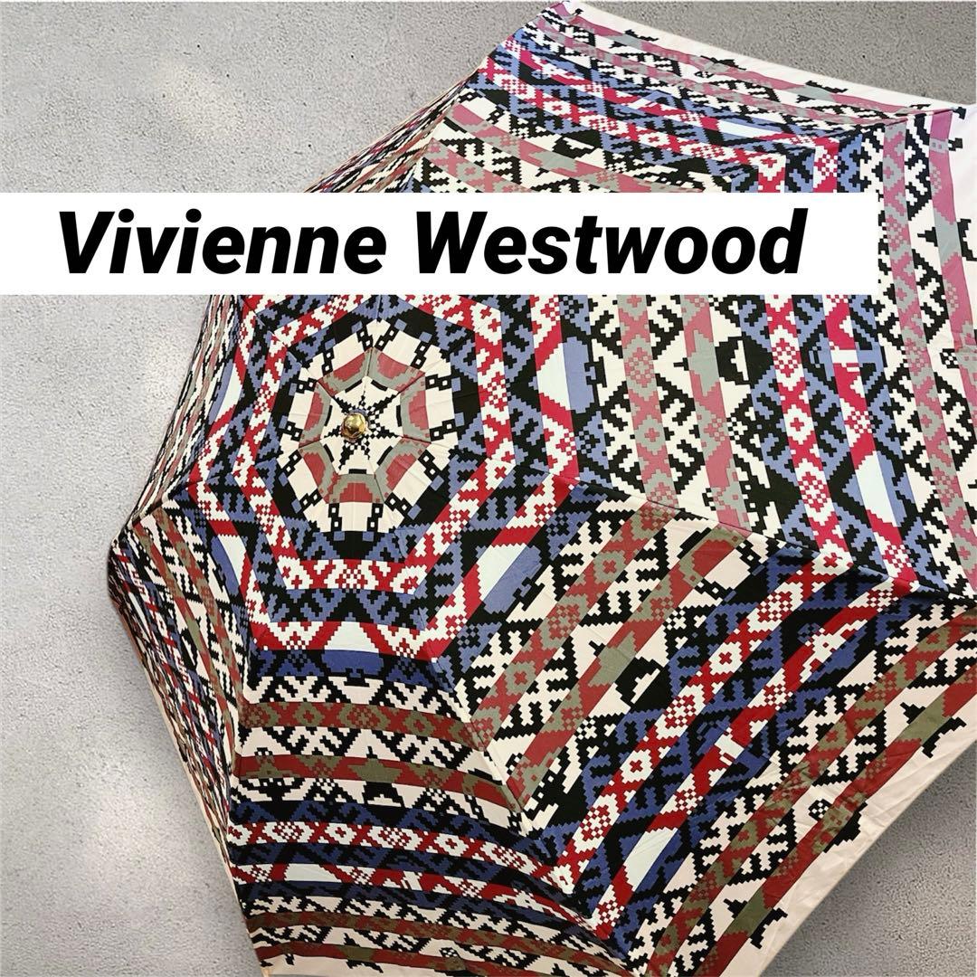 Vivienne Westwood 折りたたみ傘 幾何学模様　総柄　オーブ