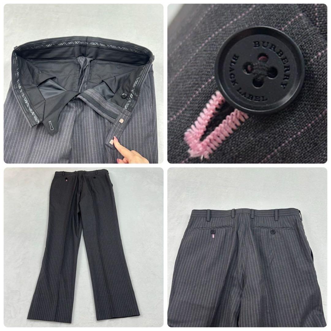 I241 美品 M バーバリーブラックレーベル スーツ上下 グレー メンズ