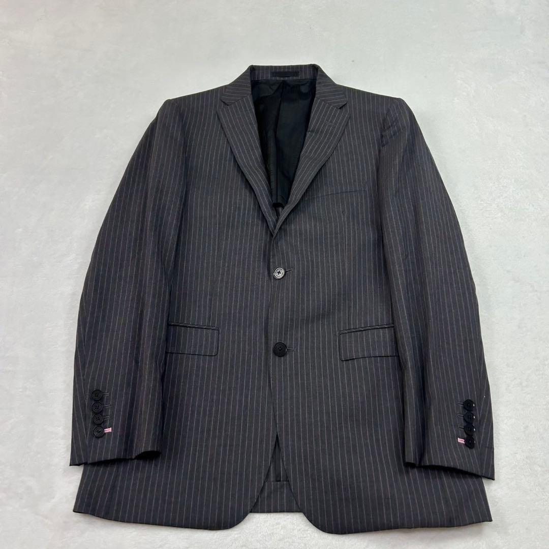 I241 美品 M バーバリーブラックレーベル スーツ上下 グレー メンズ