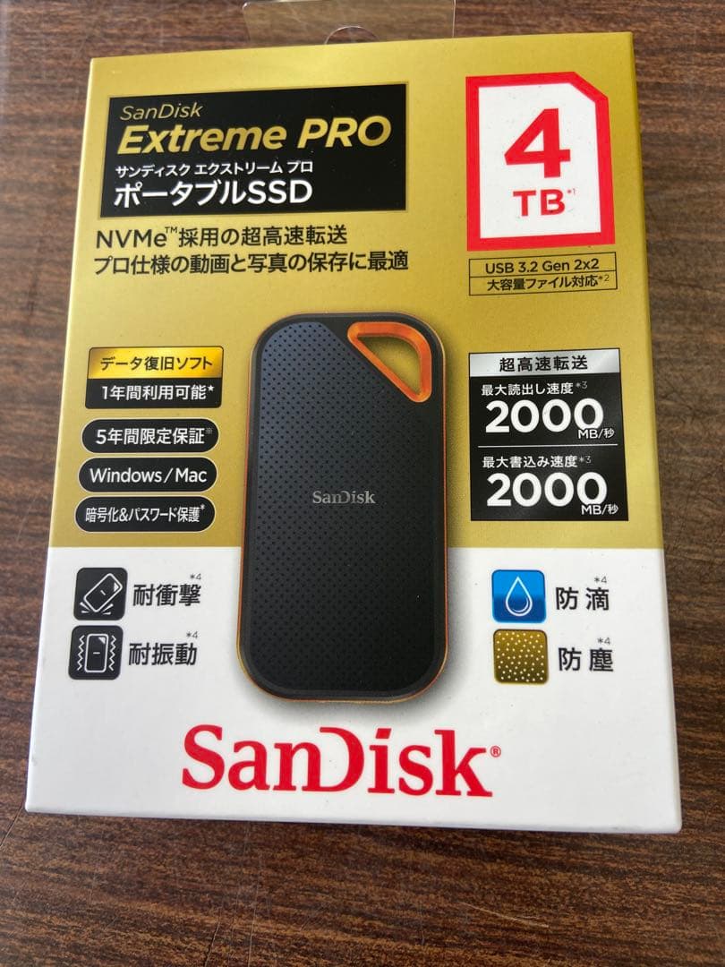 SanDisk エクストリームプロ　ポータブルSSD 4TB