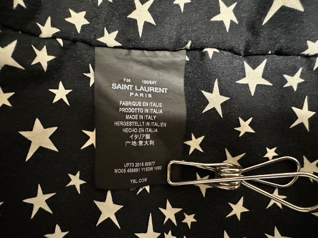 【専用】SAINT LAURENT PARIS ネイビー モッズコート 星柄裏地