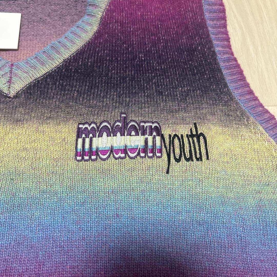 TTTMSW KASURI knit vest purple ベスト あのちゃん