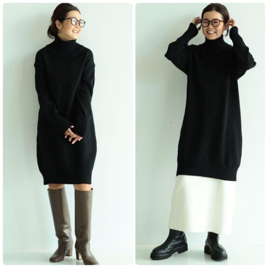 目黒越子さんDemi-Luxe BEAMS フリースタイルニット.M ブラック