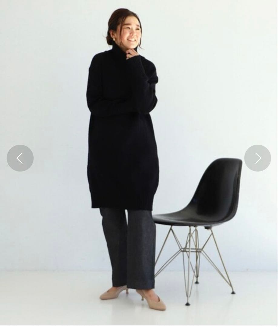 目黒越子さんDemi-Luxe BEAMS フリースタイルニット.M ブラック