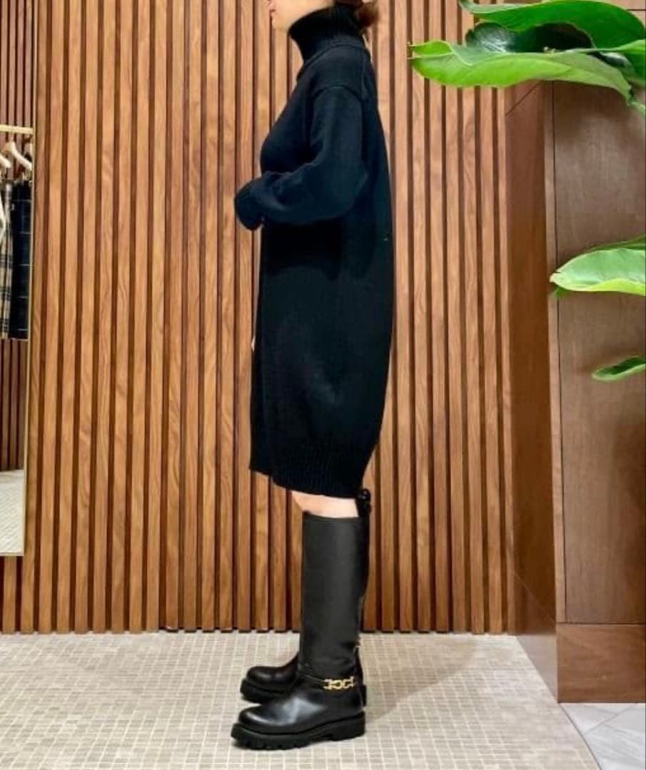 目黒越子さんDemi-Luxe BEAMS フリースタイルニット.M ブラック