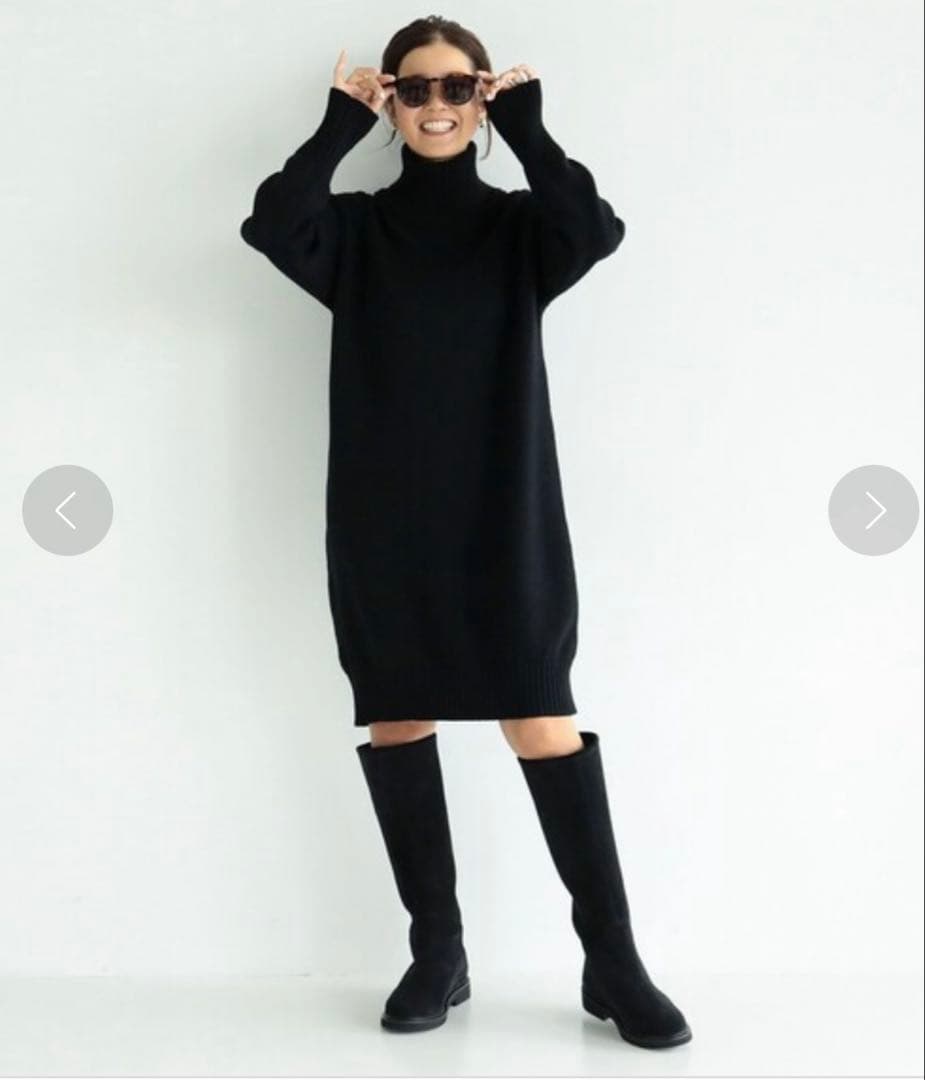 目黒越子さんDemi-Luxe BEAMS フリースタイルニット.M ブラック