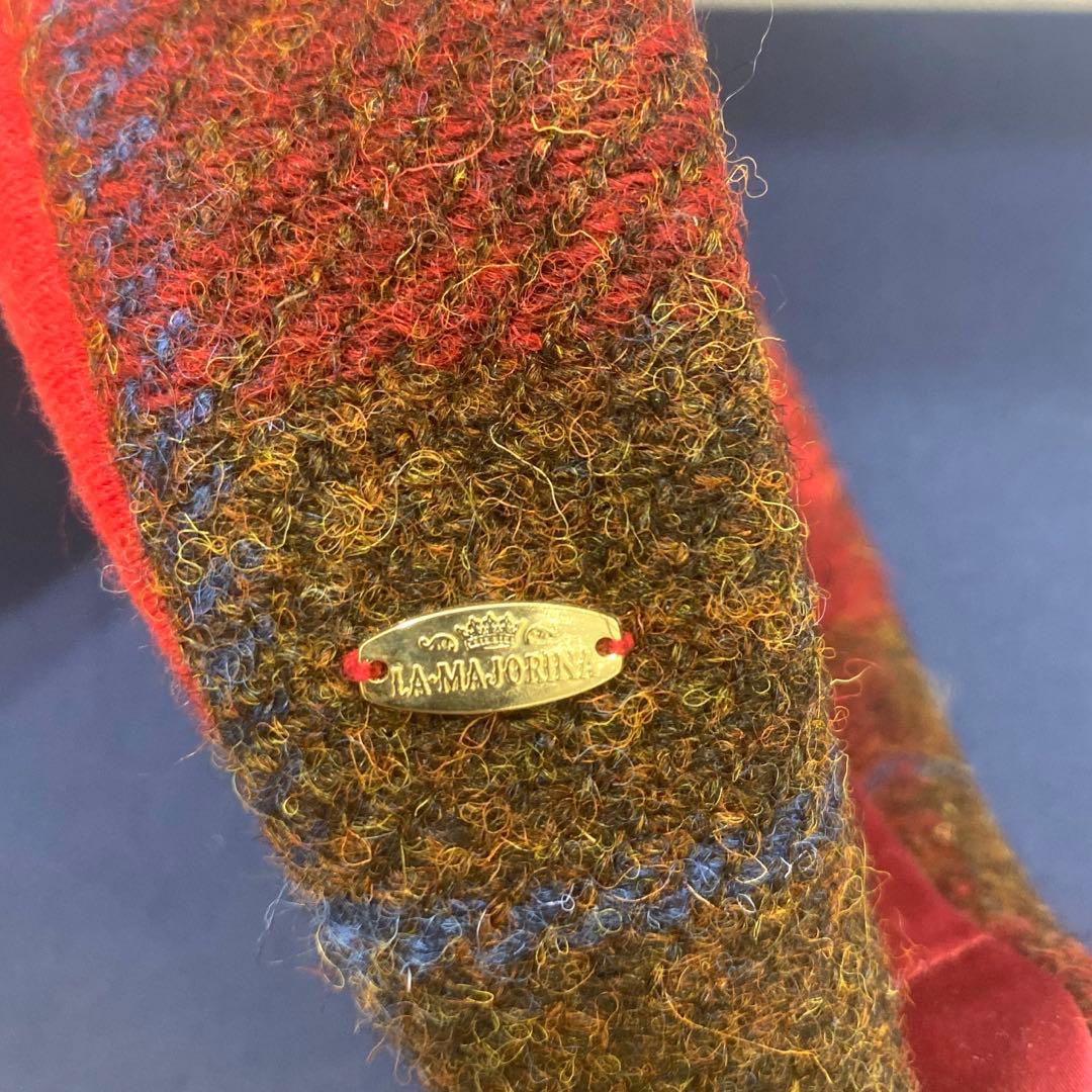美品✨LA MAJORINAラ·マジョリーナ　大人のカチューシャ　ツイード　赤