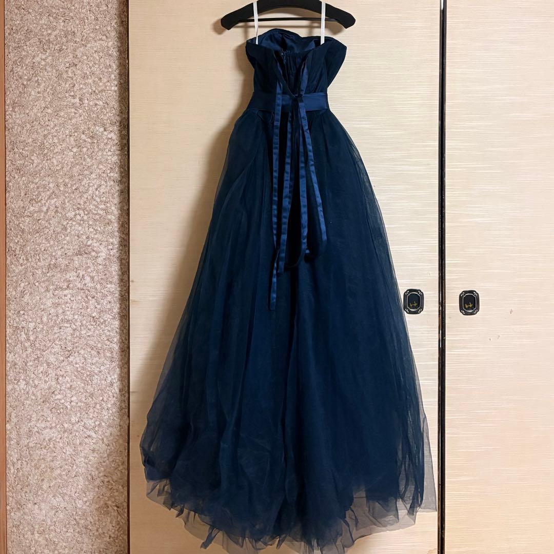 演奏会 発表会 ネイビー ロングドレス Aライン 5~7号