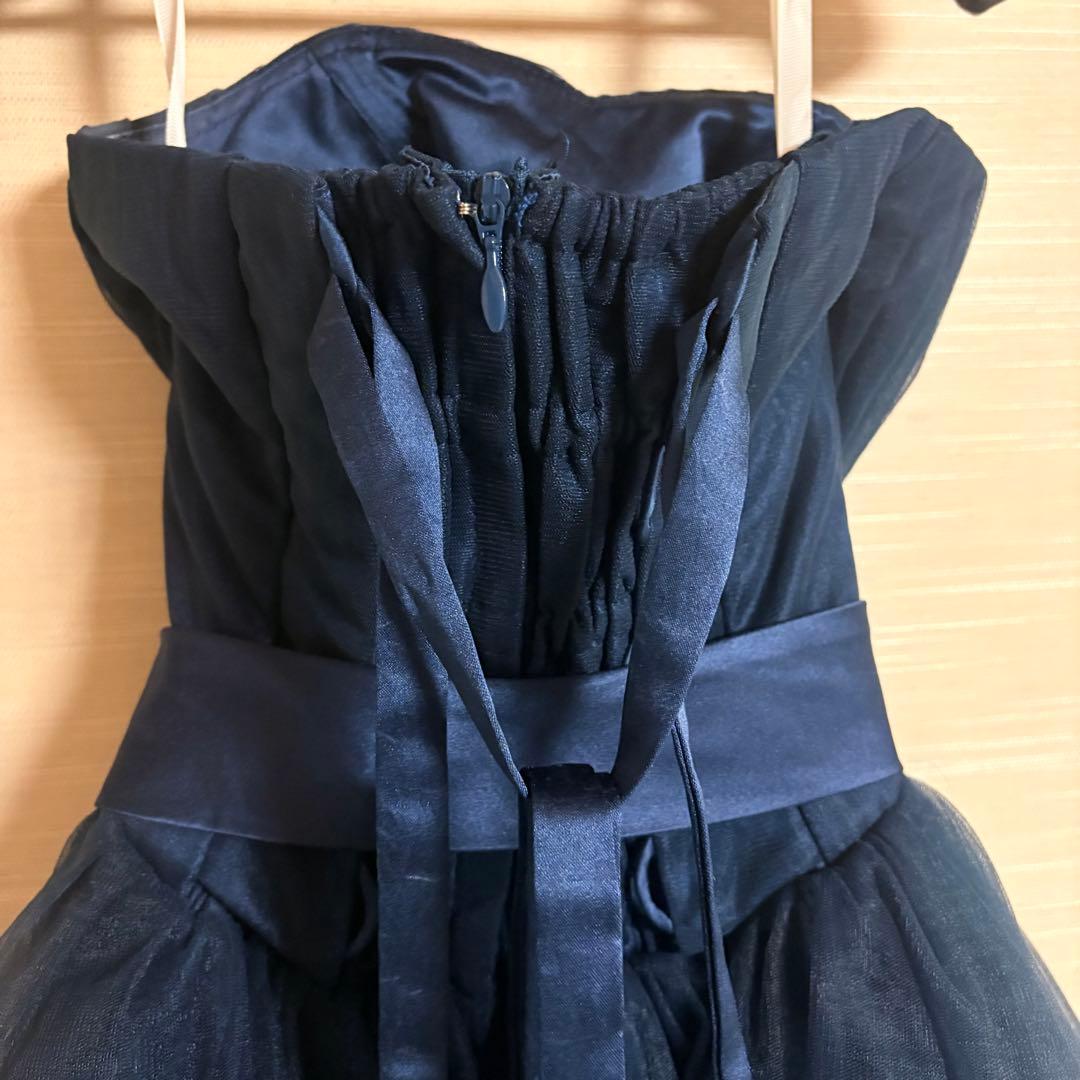 演奏会 発表会 ネイビー ロングドレス Aライン 5~7号