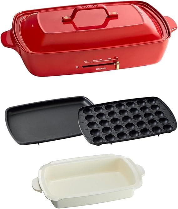ホットプレート グランデサイズ 本体＆深鍋セット RED BRUNO/ブルーノ