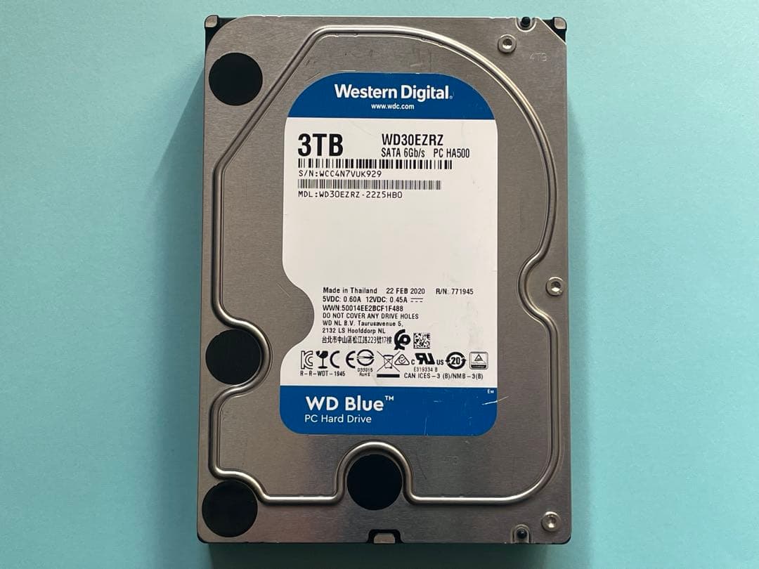 【使用時間極小】Western Digital3TB HDD WD30EZRZ
