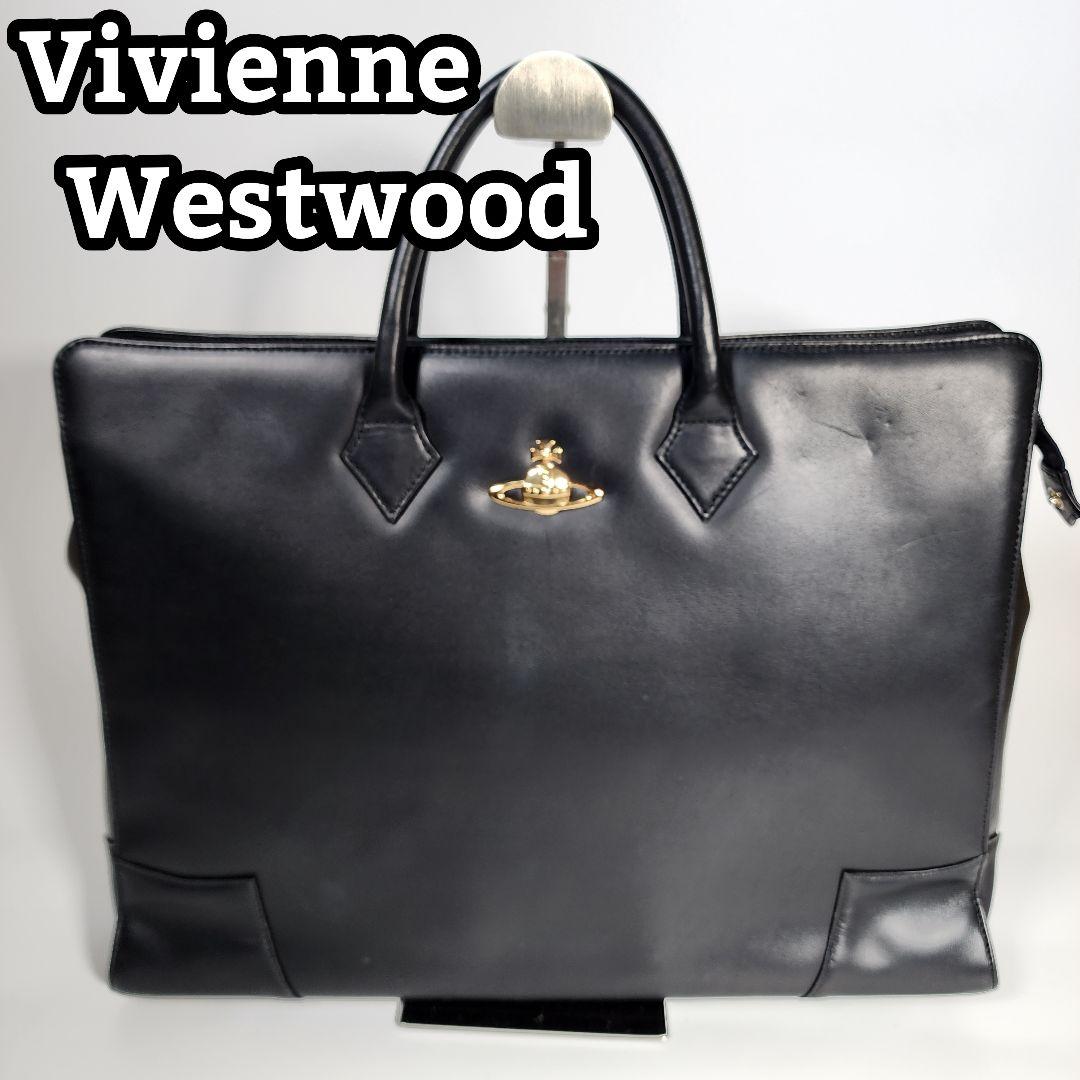 ヴィヴィアンウエストウッド ビジネスバッグ 金オーブ チャーム A4可 黒