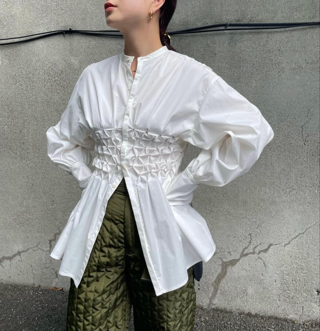 トップス BLOOM SHIRRING SHIRT ameri vintage