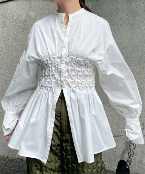 トップス BLOOM SHIRRING SHIRT ameri vintage