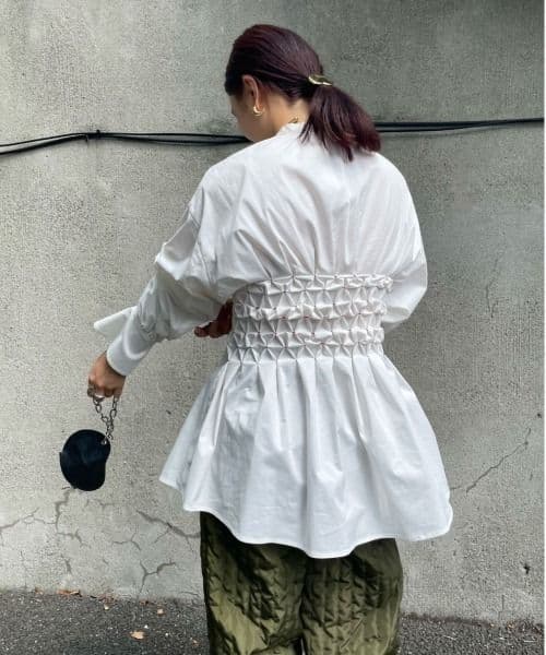 トップス BLOOM SHIRRING SHIRT ameri vintage