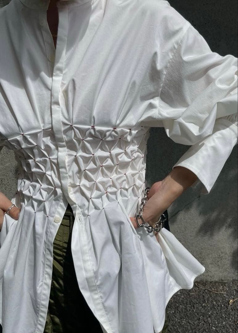 トップス BLOOM SHIRRING SHIRT ameri vintage