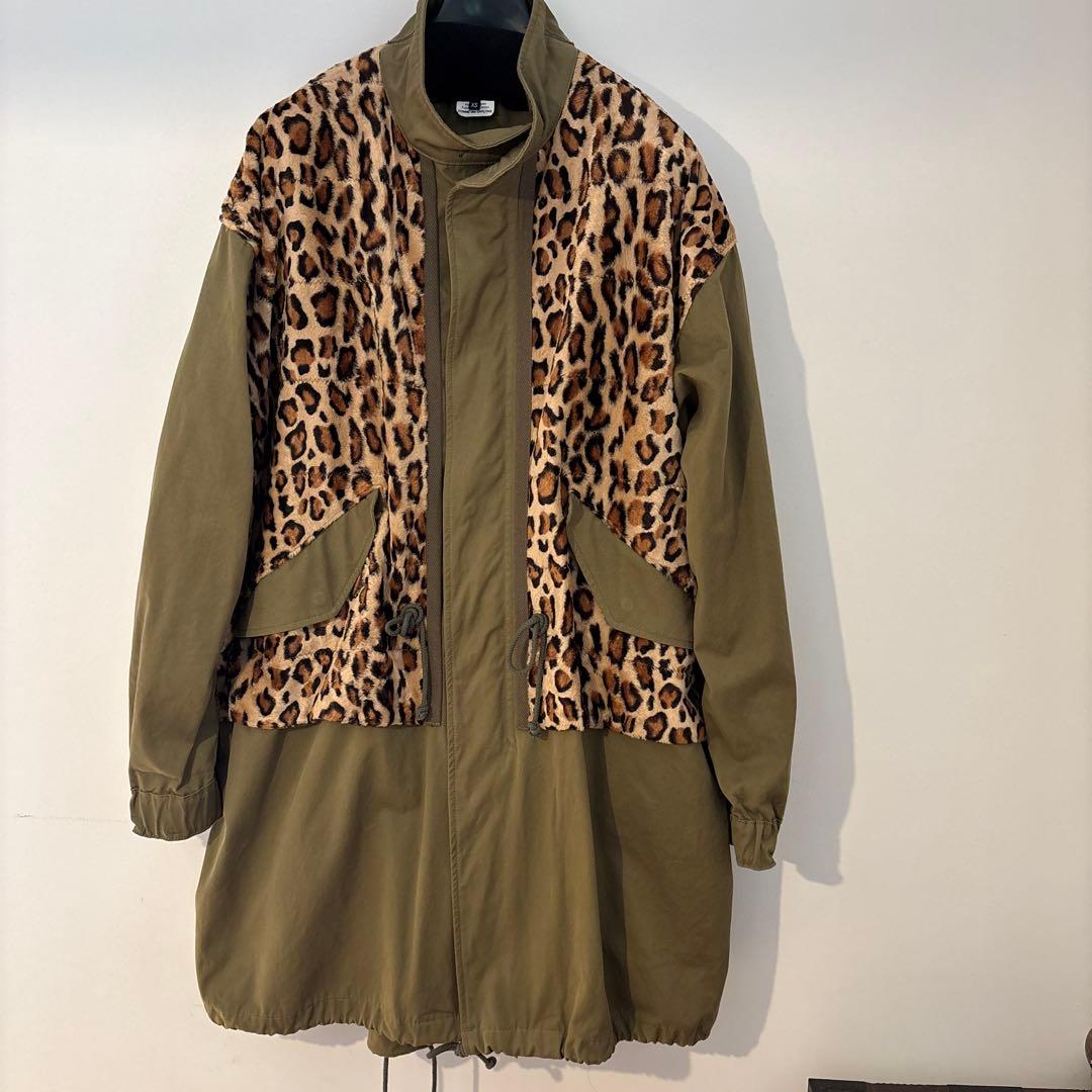 JUNYAWATANABE ヒョウ柄モッズコート　2022AW xs