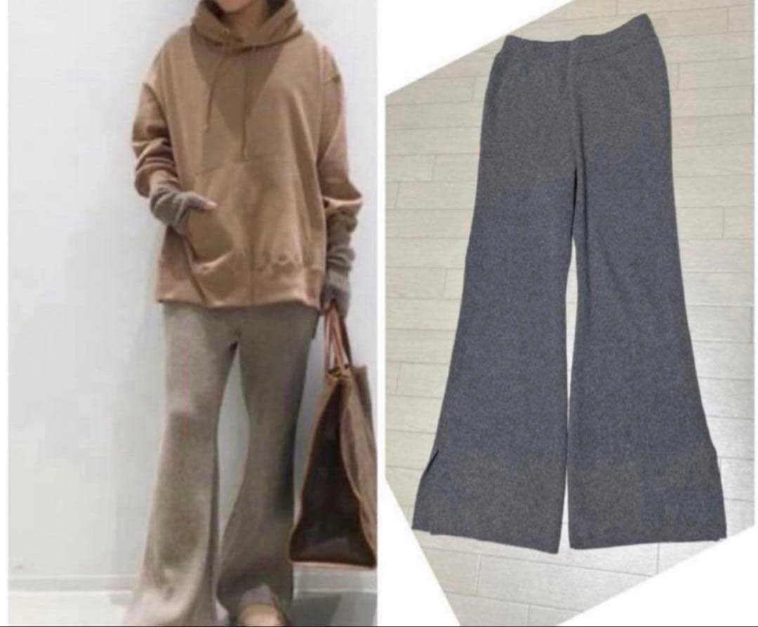 L'Appartement KNIT PANTSウールカシミヤ リブニットパンツ