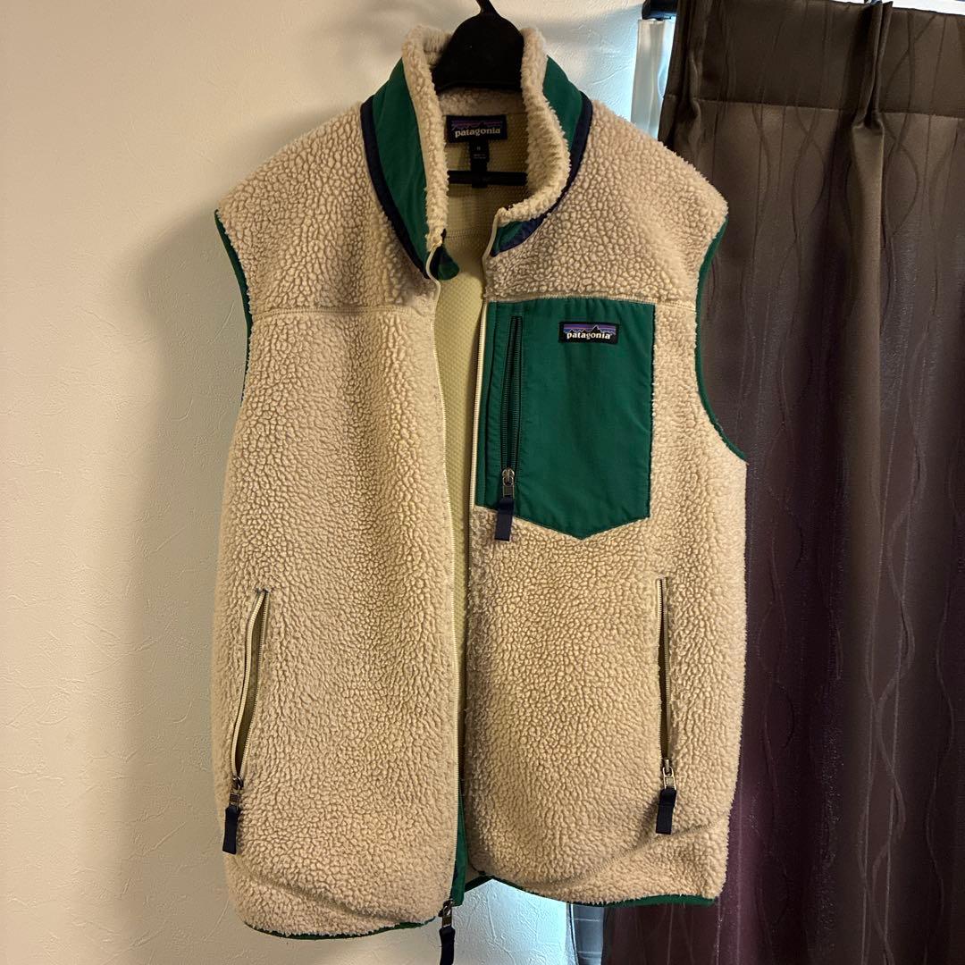 patagonia レトロＸ　 フリースベスト M クリーム/グリーン