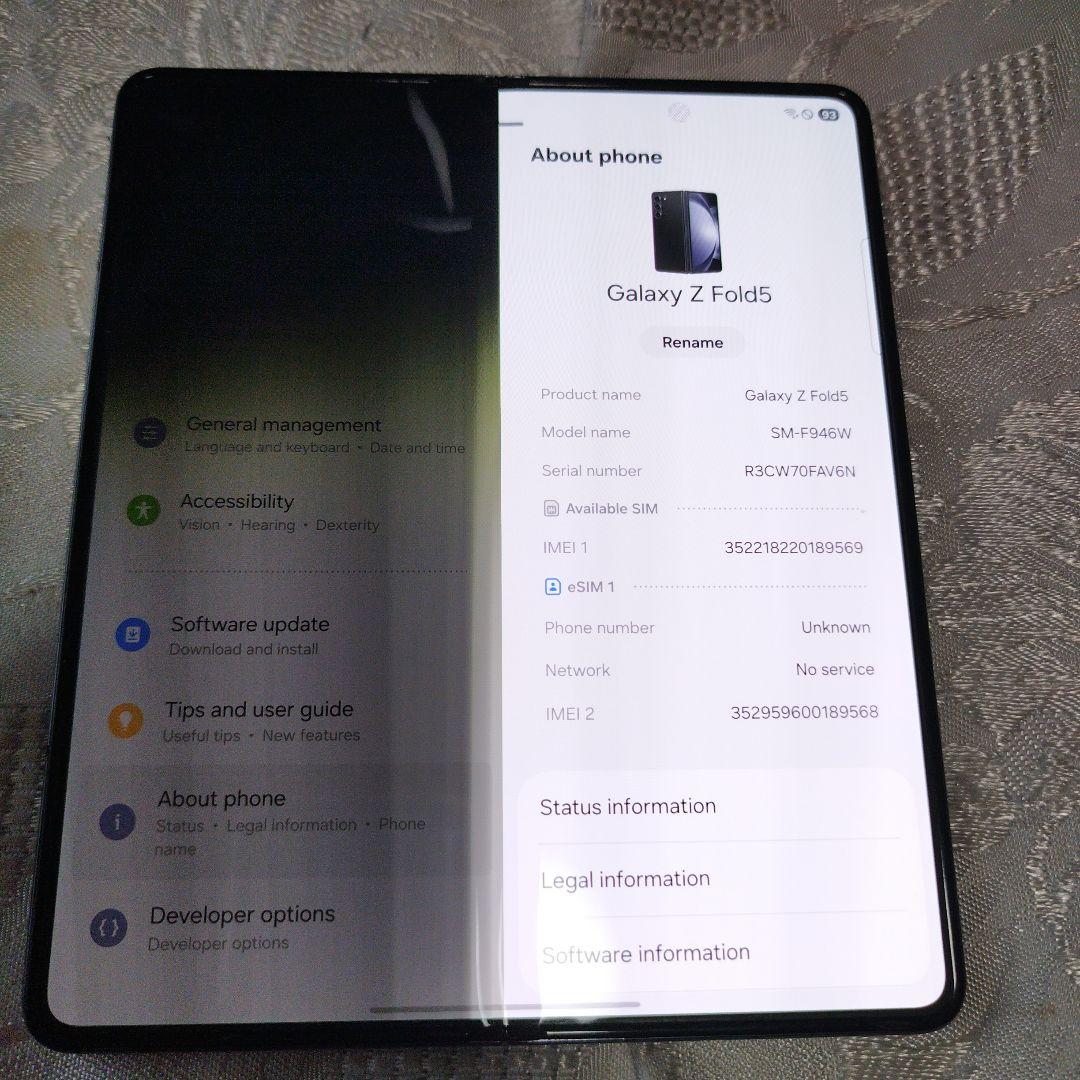 難有Samsung Galaxy Z Fold5 SM-F946W黒256北米版