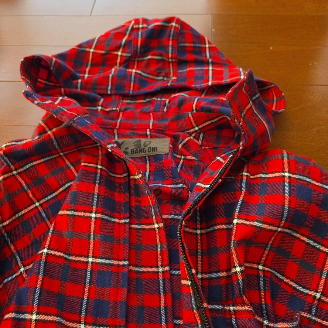 BANG ON! フード付きチェックシャツ