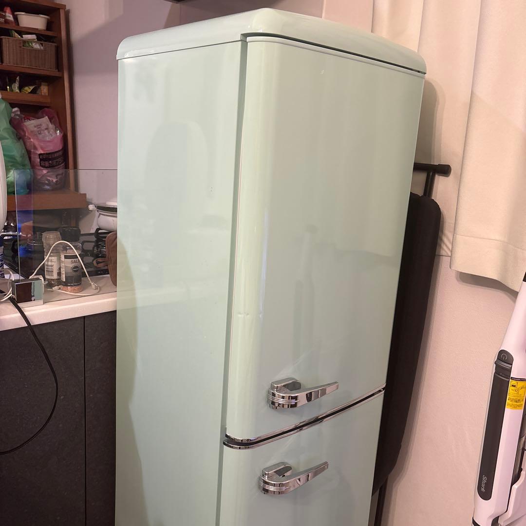 【JR gash】レトロスタイル冷蔵庫 ミントグリーン