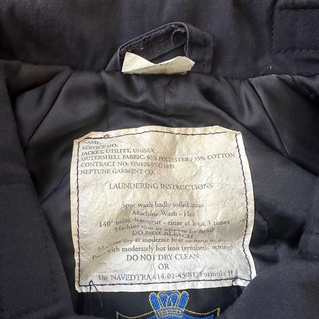 【状態良好】97s U.S.NAVY UTILITY JACEKT ブラック L