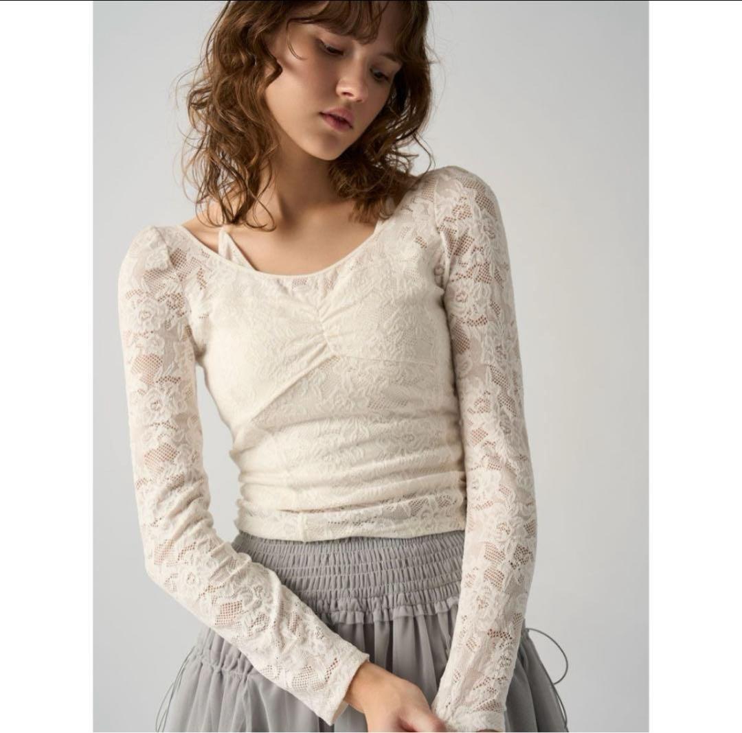 SNIDEL スナイデル Chacot レース柄編みプルオーバー