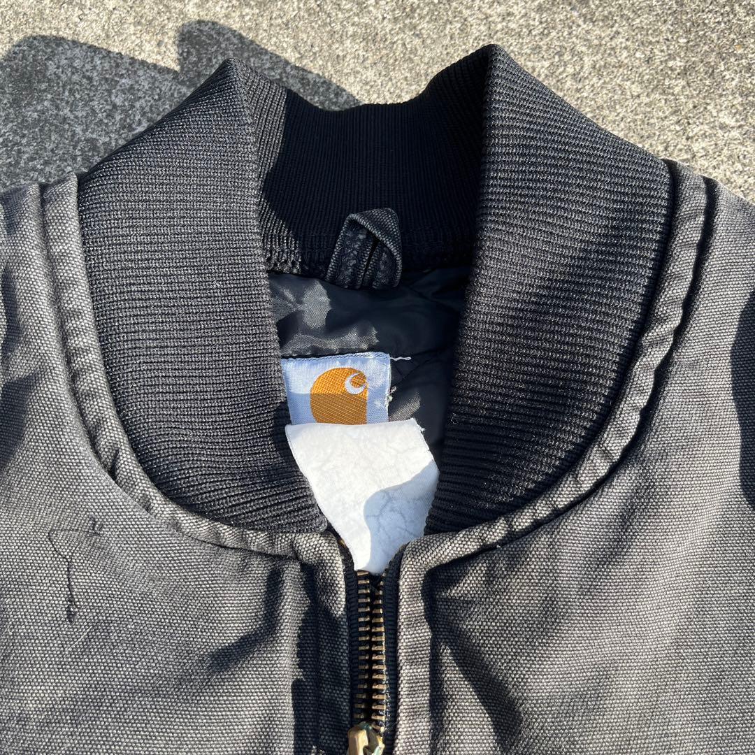Carhartt ブラック ダウンベストUSA製　極上フェードXL